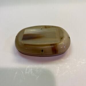 Antique Tobacco Snuff Box. Made from cattle horn.  Hand carved. Lidded hinge.